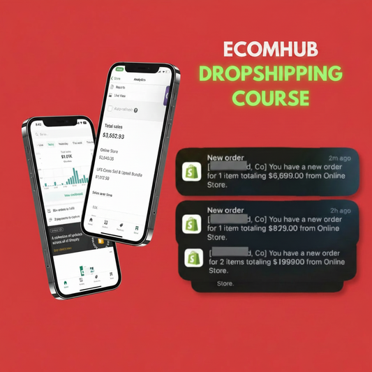 ECOMHUB Dropshipping Course - Neon Green Text